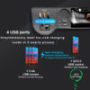 USB Car Seat Gap Organizer with LED Display and 220V Power Adapter